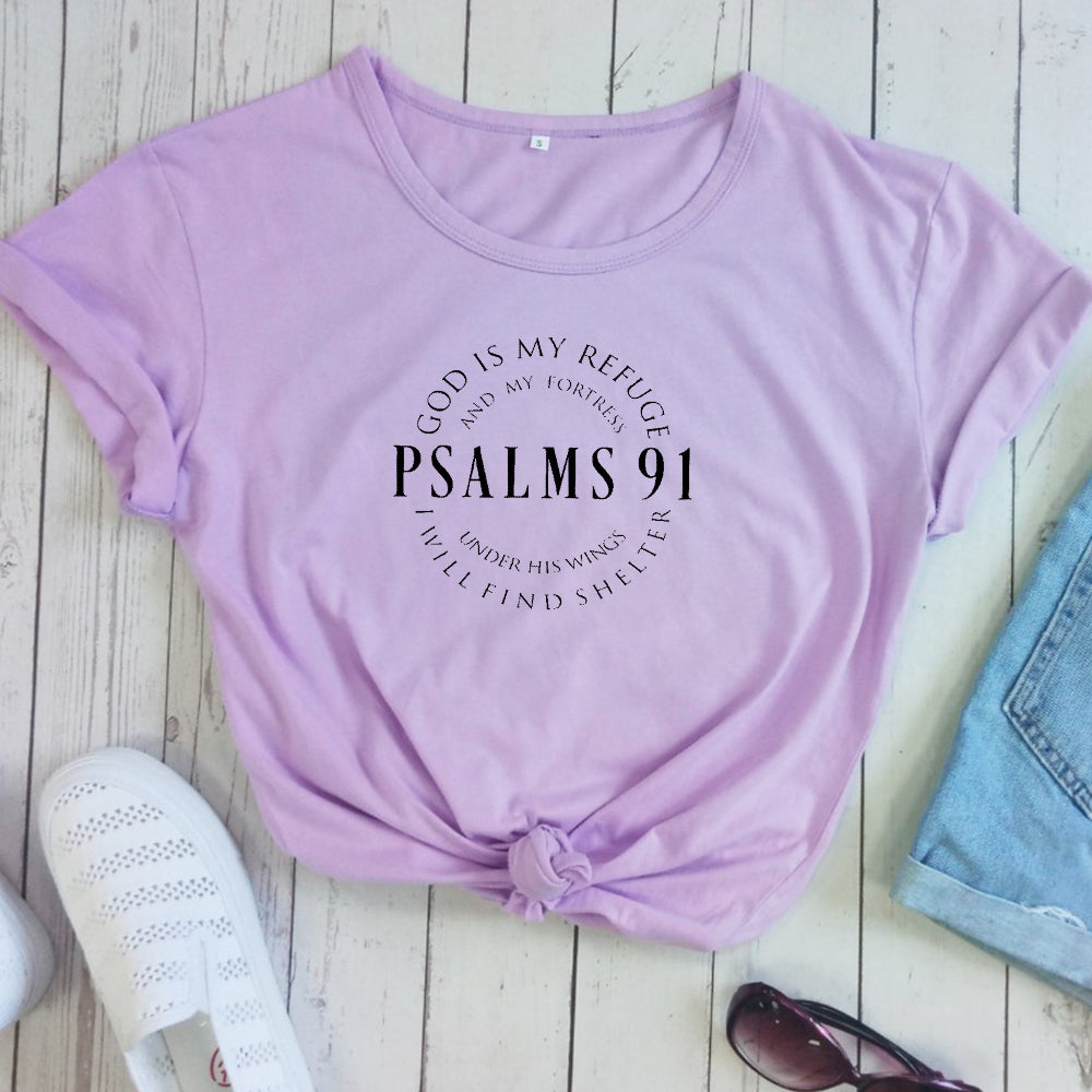 God Is My Refuge Psalms 91 Christian T Shirts - Round Up Entrepreneur