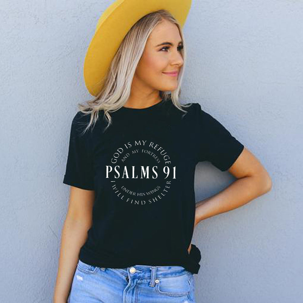 God Is My Refuge Psalms 91 Christian T Shirts - Round Up Entrepreneur