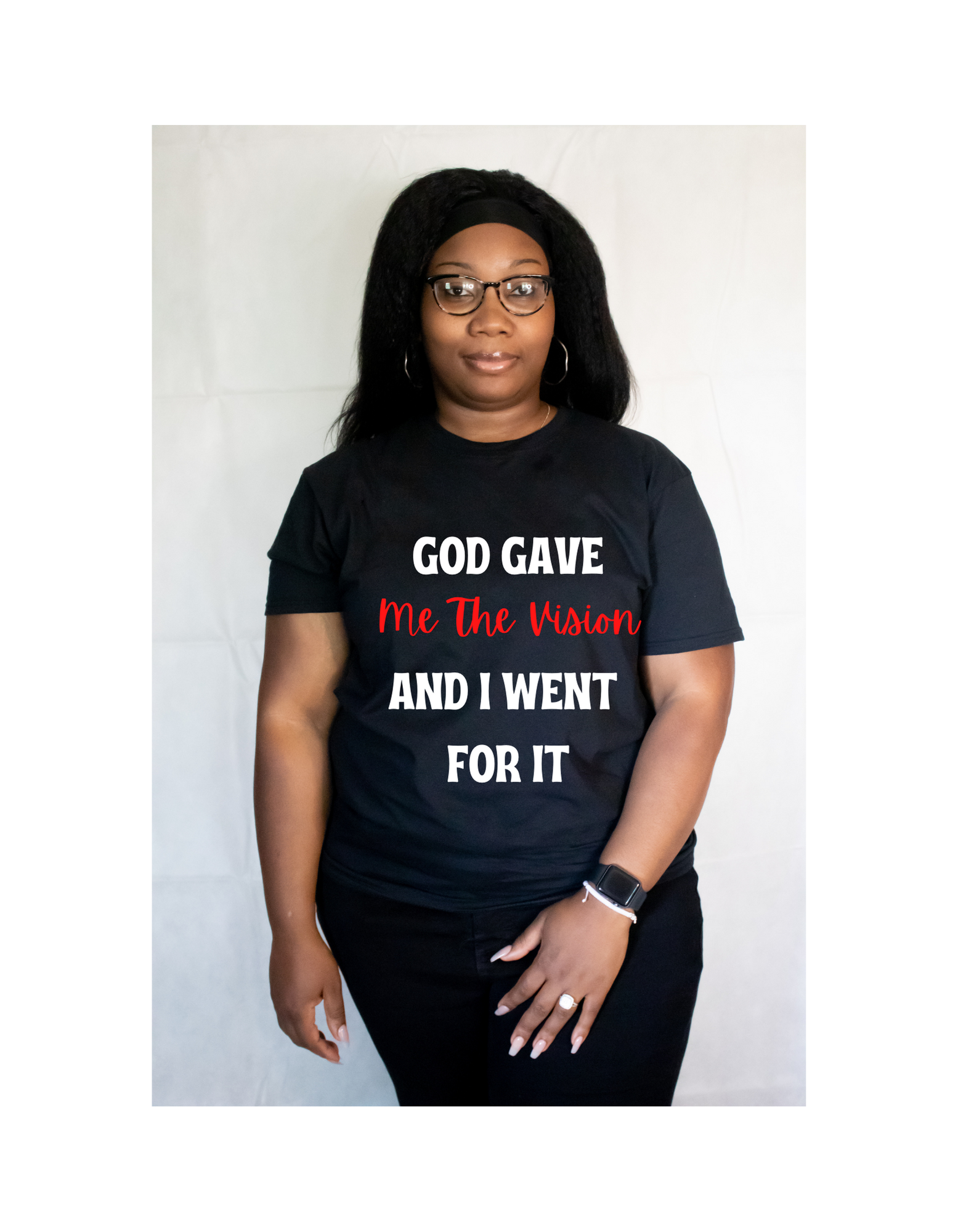 God Gave Me the Vision and I Went For It (Red)&(Silver) Unisex Shirt - Round Up Entrepreneur